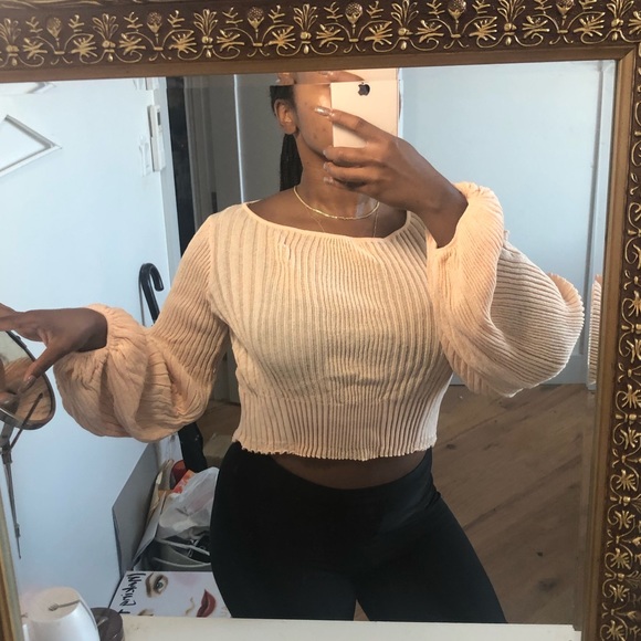 Zara Rose gold crop Sweater - Picture 3 of 4